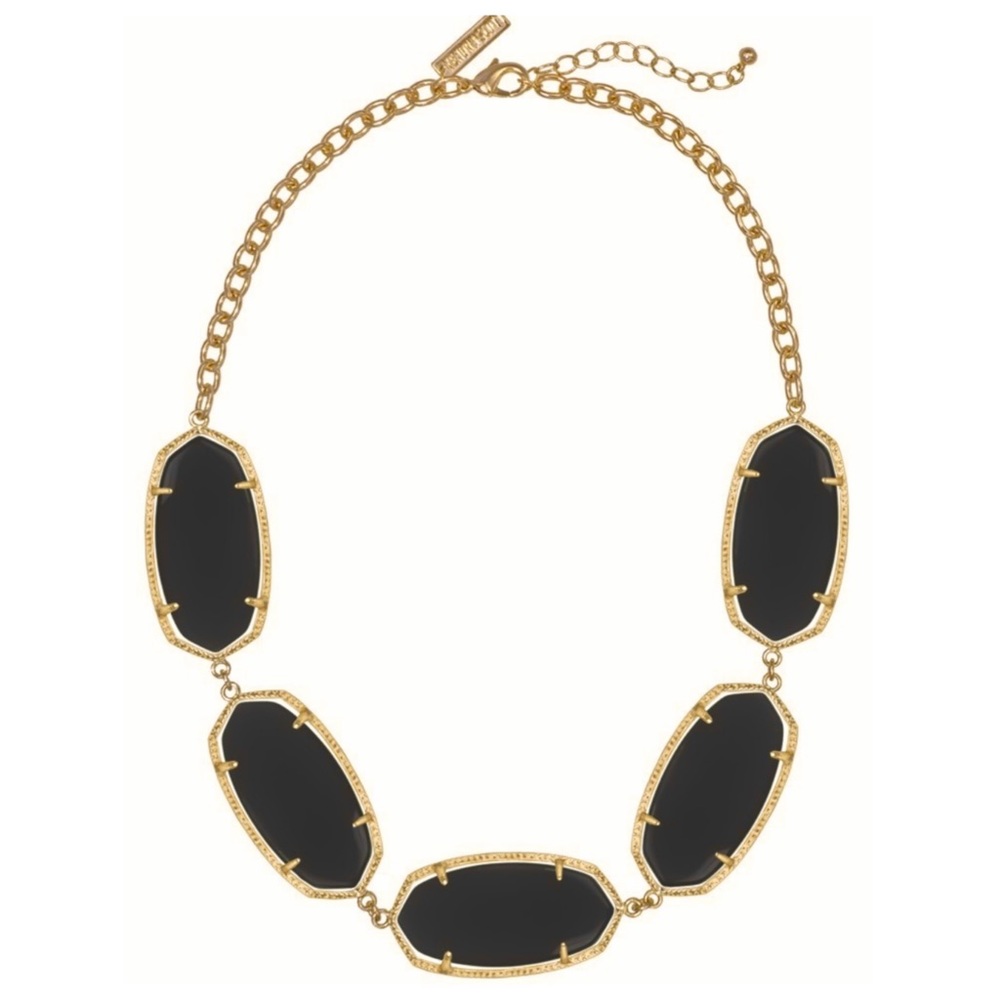 KENDRA SCOTT • Gold Valencia Black Statement Necklace - Picture 1 of 3